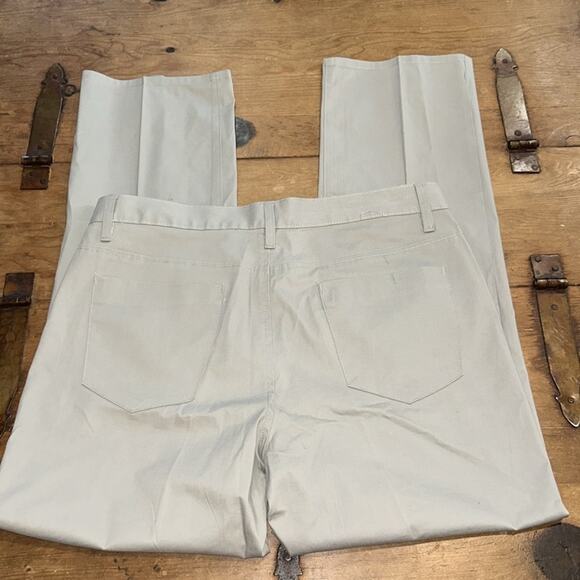 Mens Alfani Gray Slim Stretch Fit Flat Front Casual Leg Chino Pants Sz34 - Picture 5 of 7